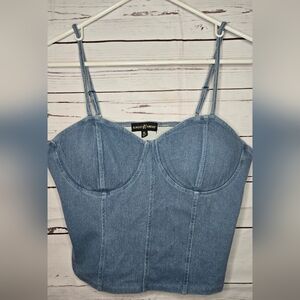 Almost Famous Blue Denim Women's Top